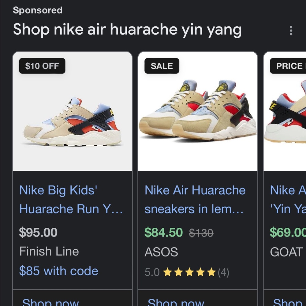 huarache Nike YIN YANG brand new never worn